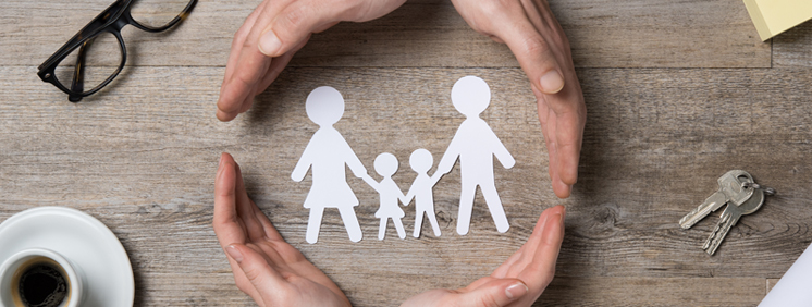 Young couple with children meeting with Insurance Agent.